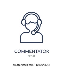 Commentator icon. Commentator linear symbol design from sport collection. Simple outline element vector illustration on white background