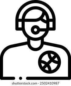commentator icon. Thin Linear Style Design Isolated On White Background