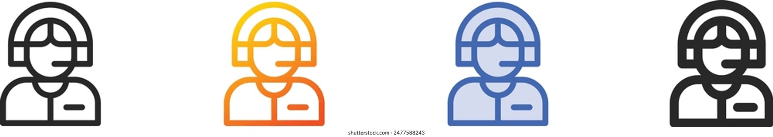 commentator icon.Thin Linear, Gradient, Blue Stroke and bold Style Design Isolated On White Background