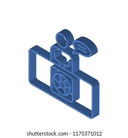 Commentator isometric left top view 3D icon
