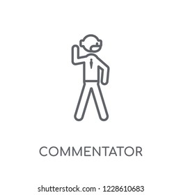 Commentator linear icon. Modern outline Commentator logo concept on white background from Sport collection. Suitable for use on web apps, mobile apps and print media.