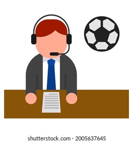 COMMENTATOR LIVE MATCH ICON ILLUSTRATION VECTOR GRAPHIC