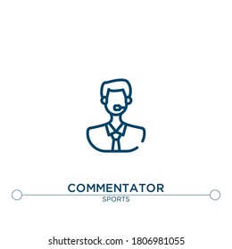 commentator outline vector icon. simple element illustration. commentator outline icon from sport concept. can be used for web and mobile

