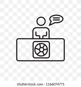 Commentator vector icon isolated on transparent background, Commentator logo concept