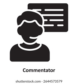 Commentator Vector Icon which can easily modify or edit
