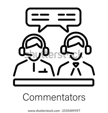 Commentators icon in linear style