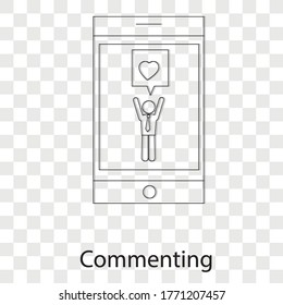 Commenting concept on transparency background. Creative idea design. Flat vector illustration for template, brochure or presentation.