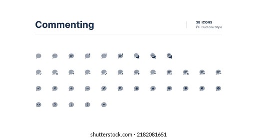 Commenting UI Icons Pack Duotone Style