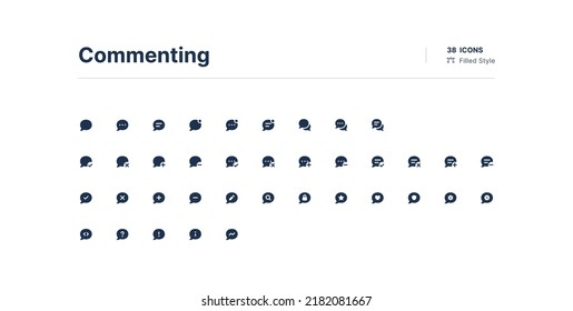 Commenting UI Icons Pack Filled Style