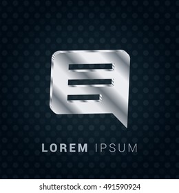 Comments 3D silver/platinum metallic chromium precious Icon / Logo Design