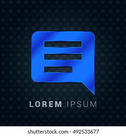 Comments Blue metallic chromium precious Icon / Logo Design
