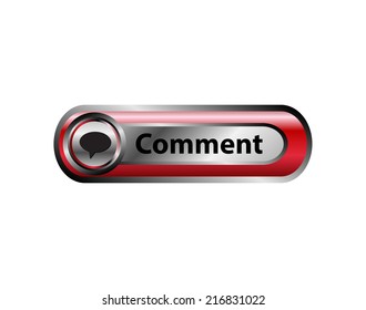 Comments button red icon vector 