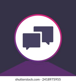 Comments or chat icon concept, speech bubble sign vector graphics, conversation or dialogue symbol pictogram isolated on white background. Suitable for Web Page, Mobile App, UI, UX and GUI design. 