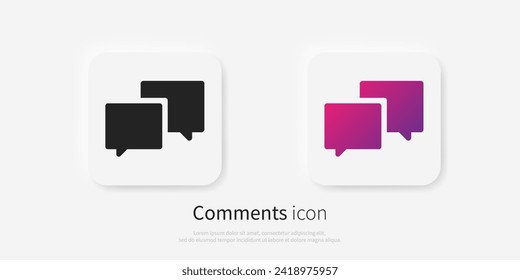 Comentarios o concepto de icono de chat, gráficos vectoriales de signos de burbuja de voz, imagen de símbolo de conversación o diálogo aislado en fondo blanco. Adecuado para diseño de páginas Web, aplicaciones móviles, UI, UX y GUI. 