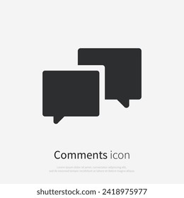Comments or chat icon concept, speech bubble sign vector graphics, conversation or dialogue symbol pictogram isolated on white background. Suitable for Web Page, Mobile App, UI, UX and GUI design. 