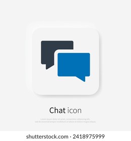 Comments or chat icon concept, speech bubble sign vector graphics, conversation or dialogue symbol pictogram isolated on white background. Suitable for Web Page, Mobile App, UI, UX and GUI design. 