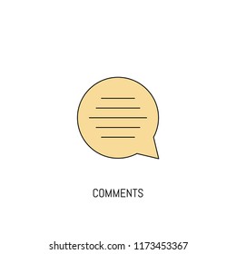 Comments colorful line icon. Simple Icon illustration. Speech Bubble Line Icon Useful For Web, Mobile, Software & Apps. Eps-10.