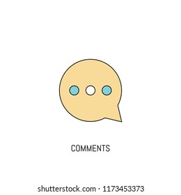 Comments colorful line icon. Simple Icon illustration. Speech Bubble Line Icon Useful For Web, Mobile, Software & Apps. Eps-10.