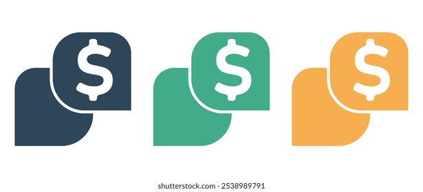 comments dollar with various colors