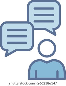 Comments Filled Blue Tone Icon