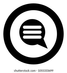 Comments icon black color in circle