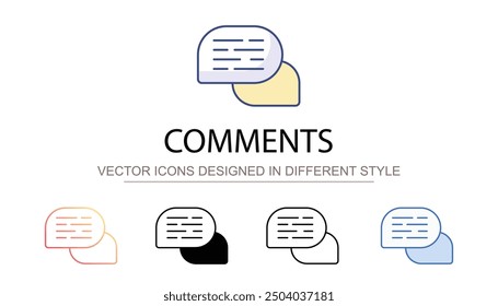 Comments icon design with white background stock illustration