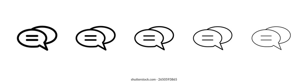 Comments icon graphic set. trendy stroke line style