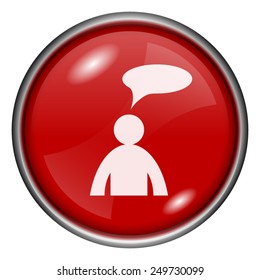 Comments icon. Internet button on white background. - man with bubble 