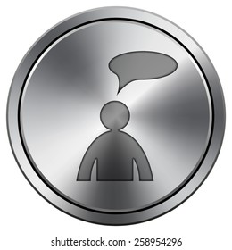 Comments icon. Internet button on white background. EPS10 Vector. - man with bubble 