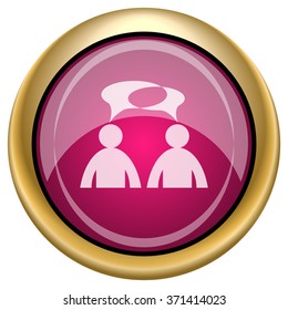 Comments icon. Internet button on white background. EPS10 vector. - men with bubbles
