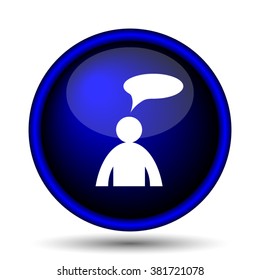 Comments icon. Internet button on white background. EPS10 vector - man with bubble
