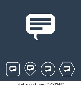 Comments Icon on Flat UI Colors with Different Shapes. Eps-10.