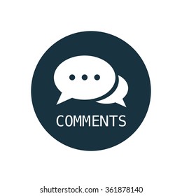comments icon on white background