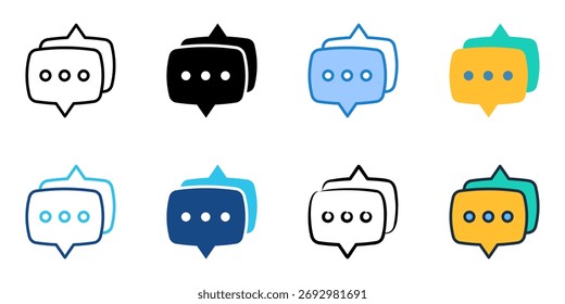 Comments icon set multiple style collection 

