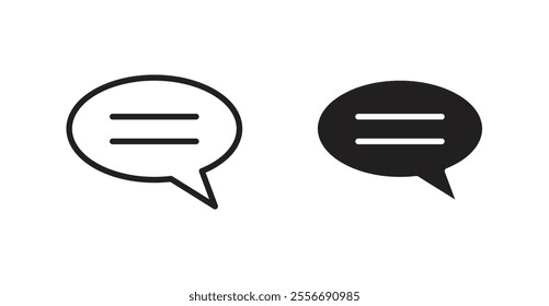Comments icon set in Thin line black color.