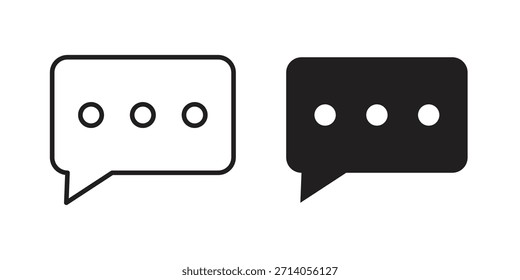 Kommentare Symbol Silhouette Vektordesigns. Bearbeitbare Striche
