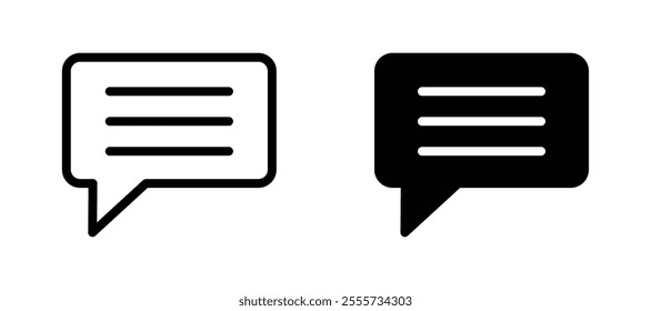 Comments icon symbol collection on white background.