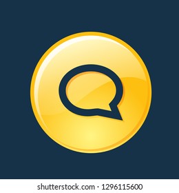 Comments icon, comments symbol. Flat vector sign isolated on blue background. Simple vector illustration for graphic and web design.
