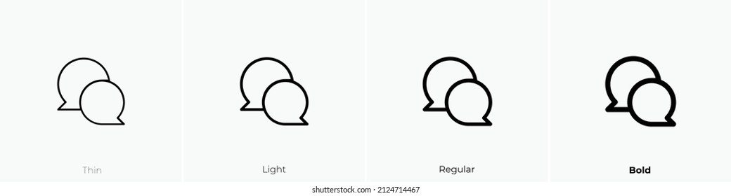 comments icon. Thin, Light Regular And Bold style design isolated on white background