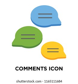 Comments icon vector isolated on white background, Comments transparent sign , question symbols