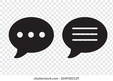 comments icon vector on transparent background.
