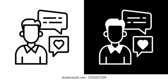 Kommentare Icon Whiteblack Vektorgrafik