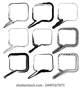 Comentarios Trazos de pincel de tinta Colección: Conjunto de Vector