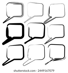Comments Ink Brush Strokes Collection: Vector Set