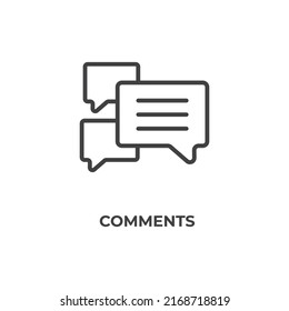 comments line icon. linear style sign for mobile concept and web design. Outline vector icon. Symbol, logo illustration. Vector graphics