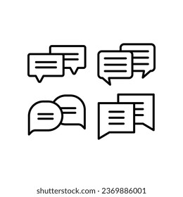 Comments, line icon set. Social chatting communication technology. Dialog speak, send message, comment. Conversation speech bubble Vector illustration. Design on white background. EPS10