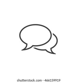 comments line icon, speech bubbles outline vector logo illustration, linear pictogram isolated on white