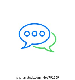 comments line icon, speech bubbles outline vector logo illustration, linear pictogram isolated on white