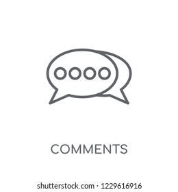 Comments linear icon. Modern outline Comments logo concept on white background from Marketing collection. Suitable for use on web apps, mobile apps and print media.