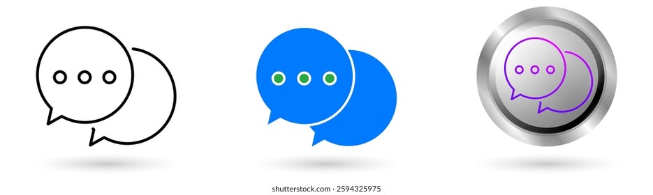 Comment's modern icon presents automation technology in customer service, Available in various styles, including outline, solid, and glossy effects, ideal for helpdesk software etc.
